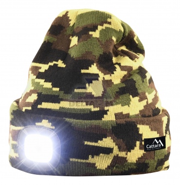 Čepice ARMY s LED svítilnou - USB nabíjení