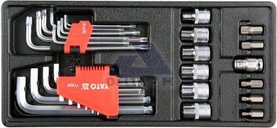 Klíče a hlavice imbus + torx 1/2" T10-T50 /do vozíku/