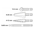 Vrtáky frézovací sada 4ks - 6-ti hran