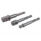 Adaptéry 6-ti hran 3ks - 1/4"-3/8"-1/2"